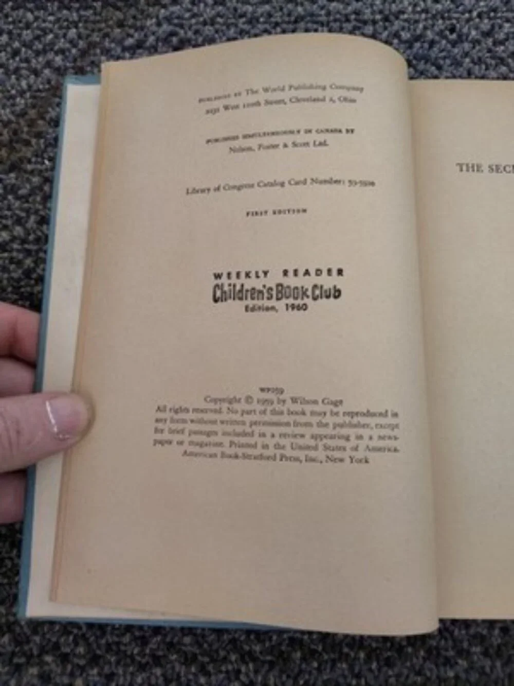 The Secret of Crossbone Hill by Mary Q. Steele - 1960, 1st Edition, Stated - HC